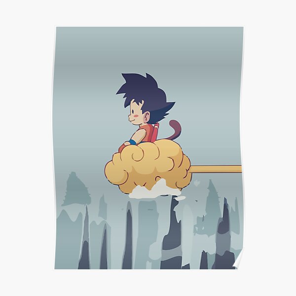 Goku Flying Nimbus Poster By Alangar Redbubble 