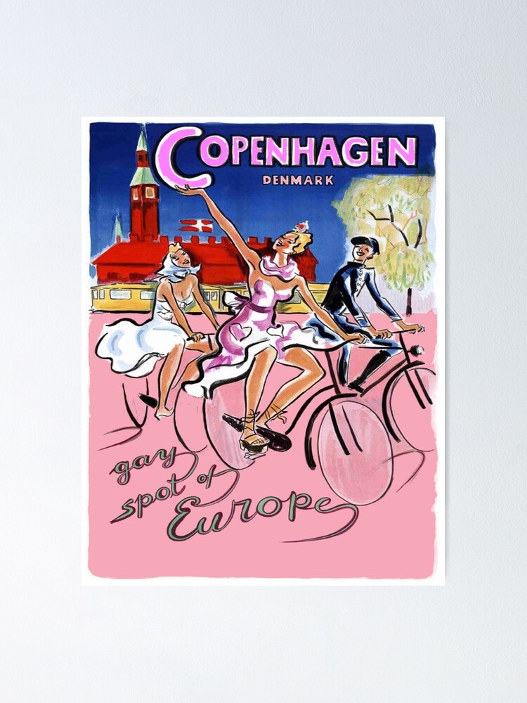 COPENHAGEN DENMARK : 1930 Travel and Tourism Print" Poster for by | Redbubble