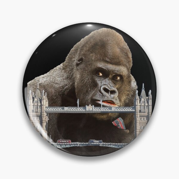 Item preview, Tower Bridge, London with Gorilla and Red Double Decker bus. designed and sold by TheKingdomAttic.