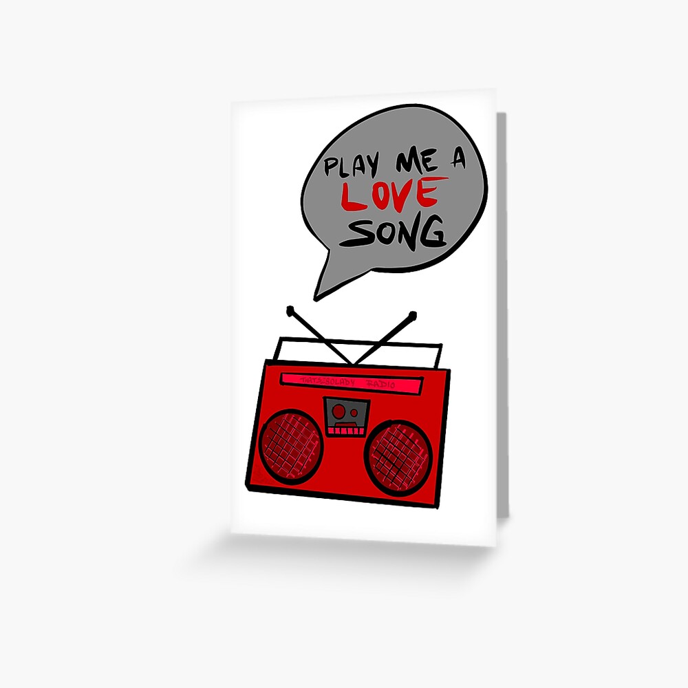 Play Me A Love Song - Red Boombox Greeting Card