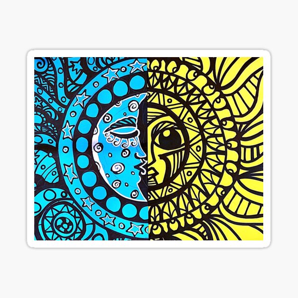 Sun And Moon Sticker For Sale By Commax1969 Redbubble