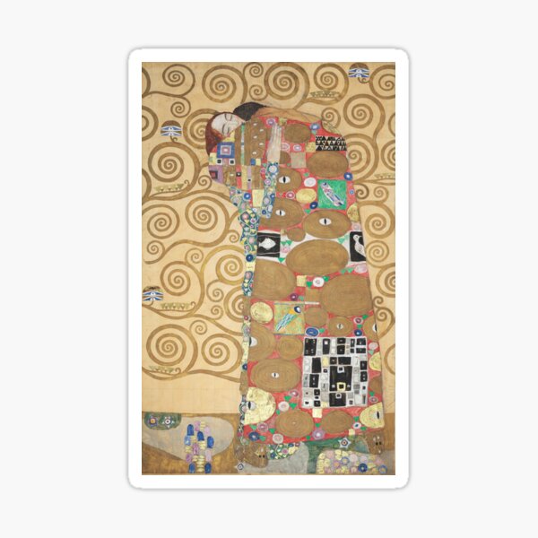 Gustav Klimt - Fulfillment (Lovers), Art Nouveau / Jugendstil Sticker