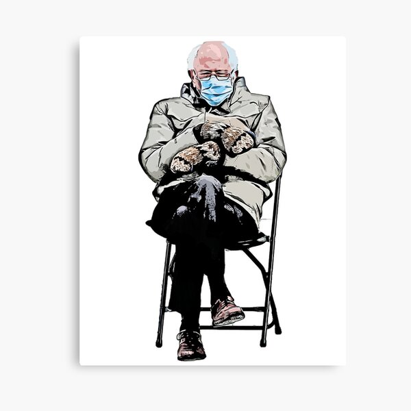 Item preview, Funny Bernie Sanders Mittens Sitting In Chair Meme Cartoon Style designed and sold by angus77ok.