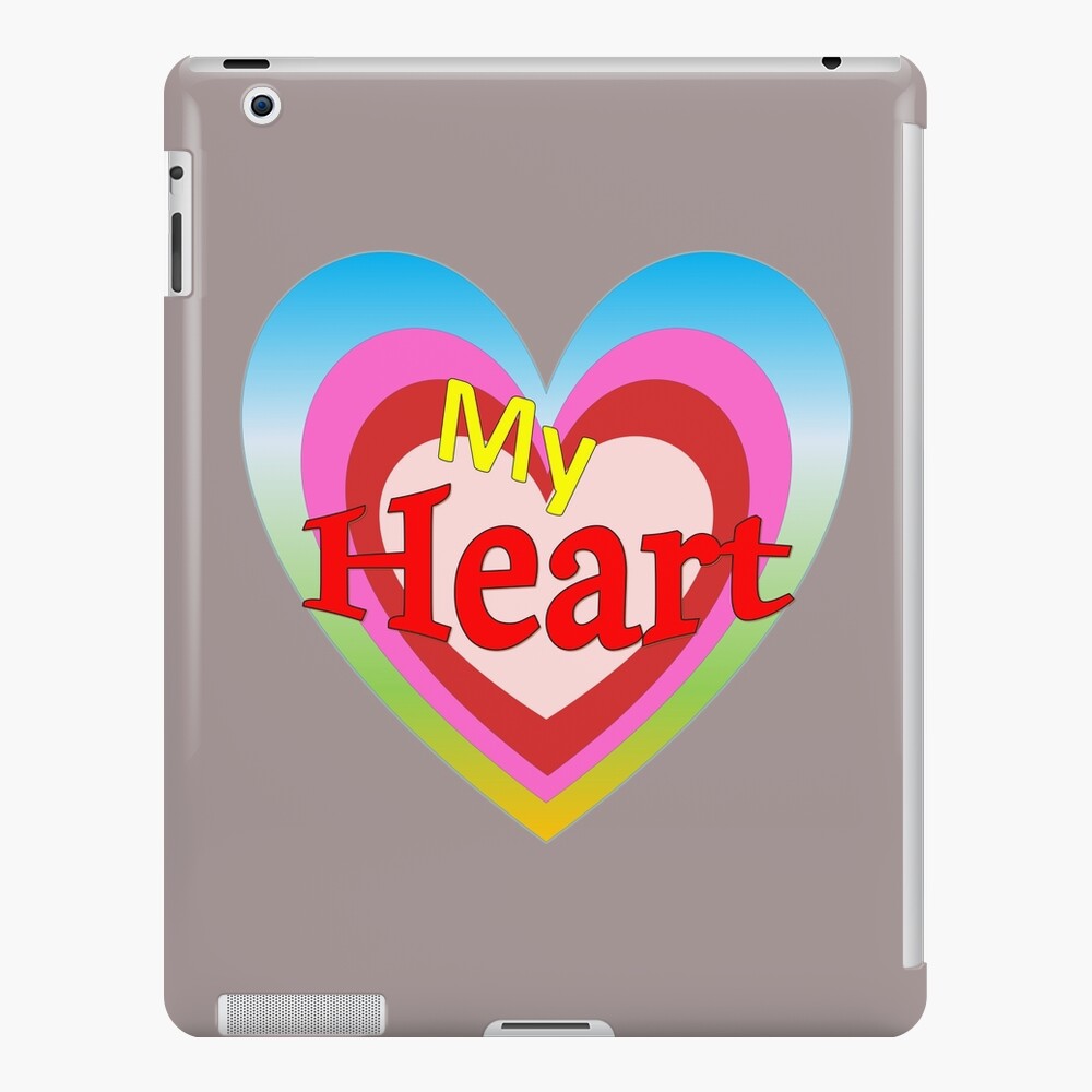 Valentines Day-Four hearts with different colors red, pink, blue green iPad Case & Skin