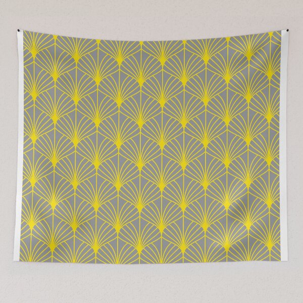 Item preview, Art Deco Fan - Illuminating Yellow & Ultimate Gray designed and sold by NolkDesign.
