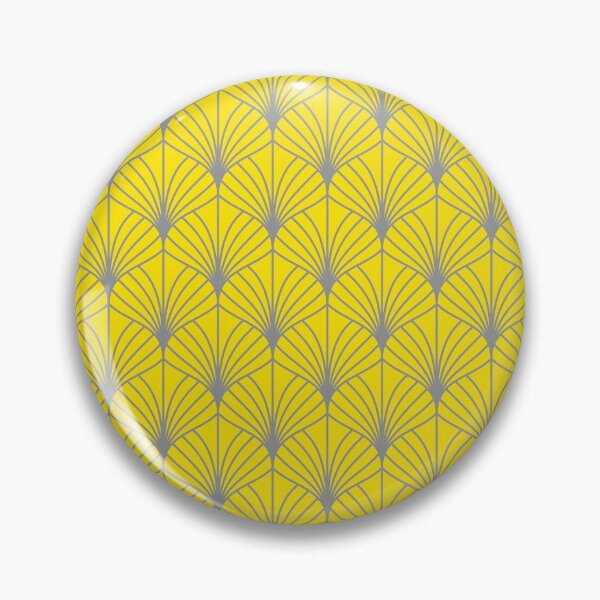 Item preview, Art Deco Fan - Ultimate Gray on Illuminating Yellow designed and sold by NolkDesign.