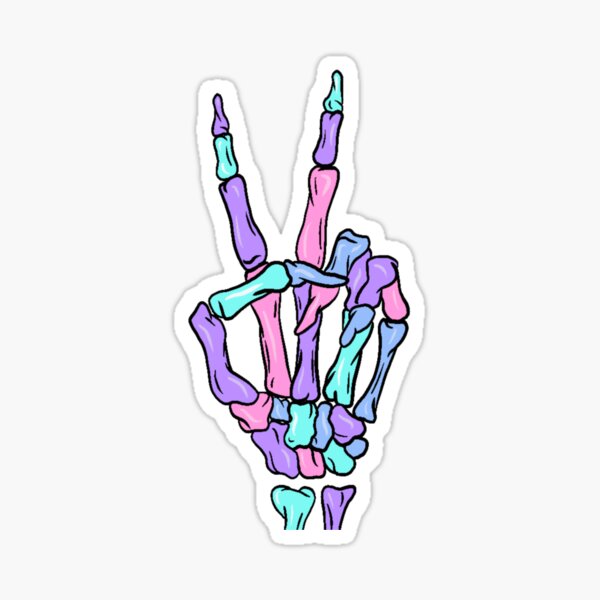 Item preview, Peace sign skeleton fingers  designed and sold by halfbakedhanart.