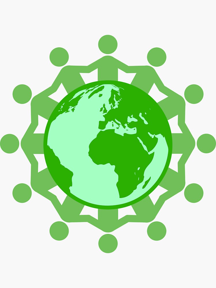 "Green earth unity" Sticker for Sale by blb1014 Redbubble