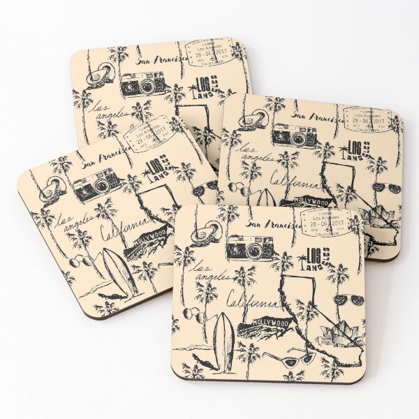 Item preview, 1980s Vintage Beige and Black Los Angeles California Postage Print designed and sold by IamTrending.