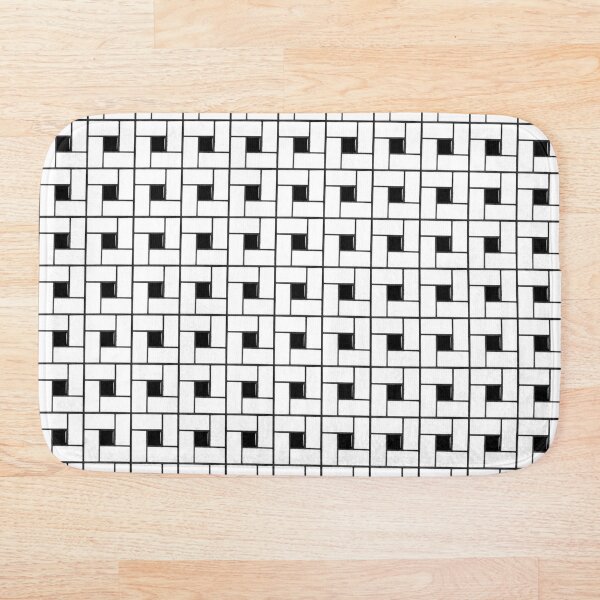 B&W Tile Bath Mat