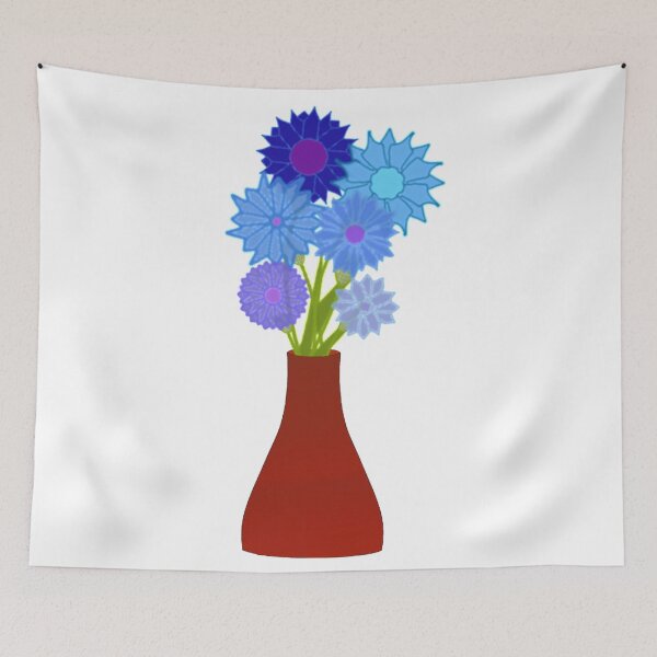 Item preview, Blue and Purple Flowers In Vase designed and sold by antluzzi.