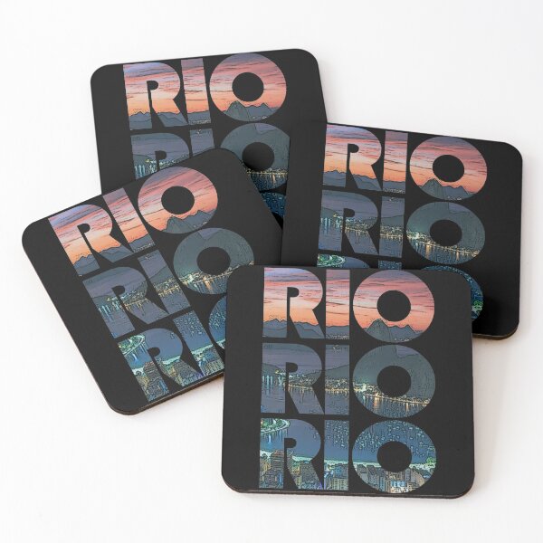 Item preview, Rio de Janeiro, Brasil/Brazil RIO Night Cityscape Repeating Pattern designed and sold by CrabbyLobster.