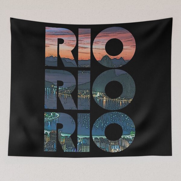 Item preview, Rio de Janeiro, Brasil/Brazil RIO Night Cityscape Repeating Pattern designed and sold by CrabbyLobster.