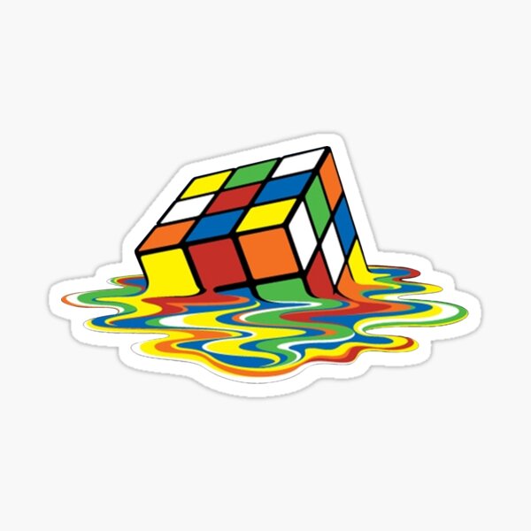 Melted Rubik's Cube Sticker