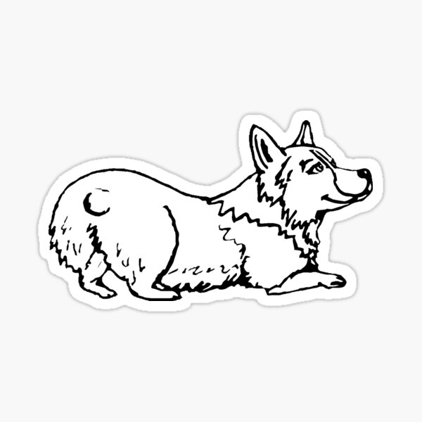 Playful Corgi Illustration Sticker