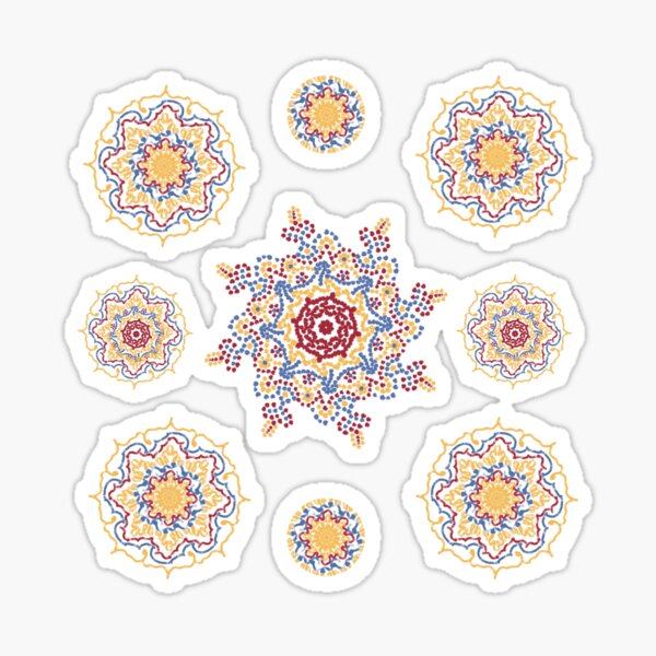 Colorful ornament star and circles Sticker