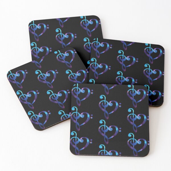 Item preview, Música Clef Heart Galaxy Azul oscuro y morado designed and sold by kinetic-passion.