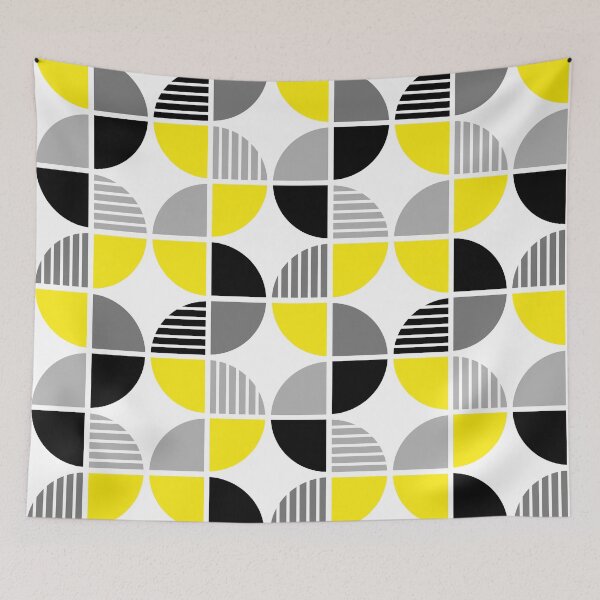 Item preview, Yellow + Gray Geometric designed and sold by latheandquill.