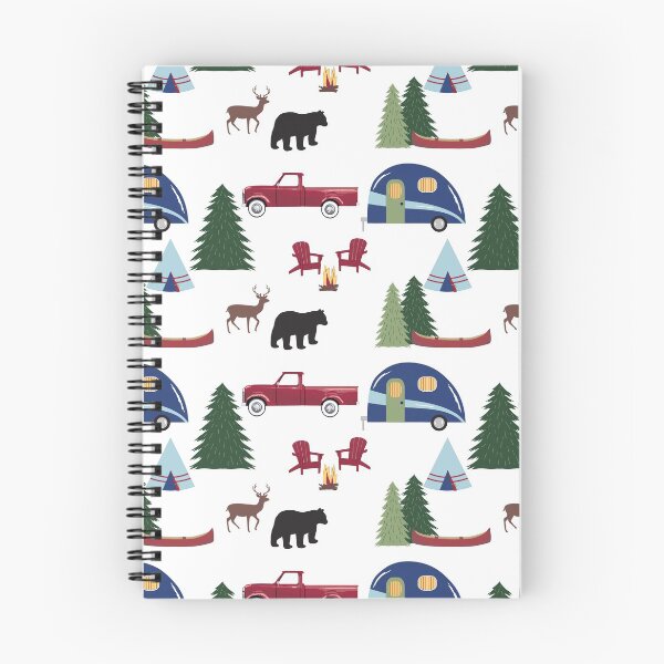 Item preview, Camping with Red Truck Black Bear Deer Canoe and Campfire designed and sold by phyllisdobbs.