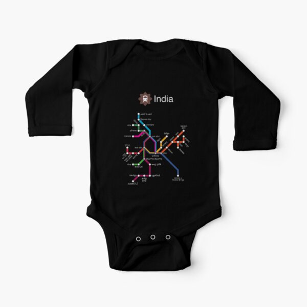 India (white) Long Sleeve Baby One-Piece