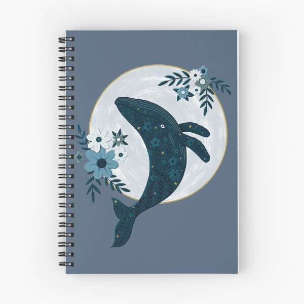 Item preview, Breaching Floral Whale in Blue designed and sold by BexMorleyArt.