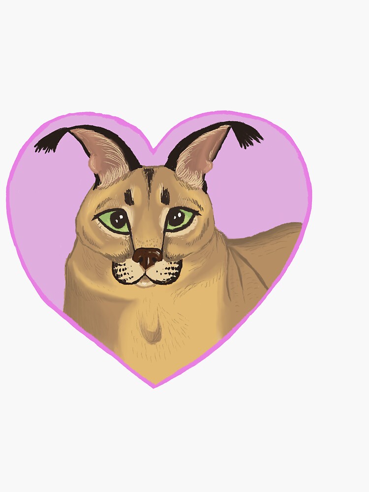 Big Floppa Caracal Cat Meme' Sticker