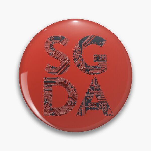 SGDA Circuit Logo Black on Red Pin