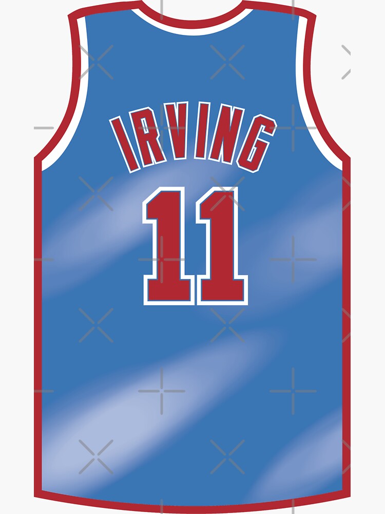 Kyrie Irving Nets Jersey - Blue' Sticker for Sale by djstagge