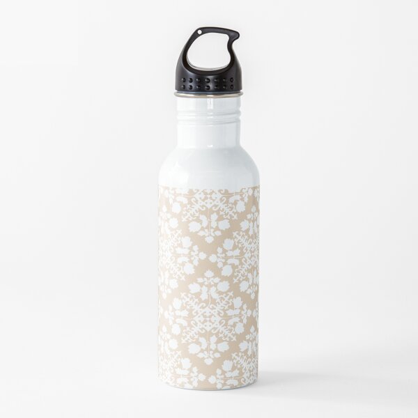 White and beige lace pattern Water Bottle