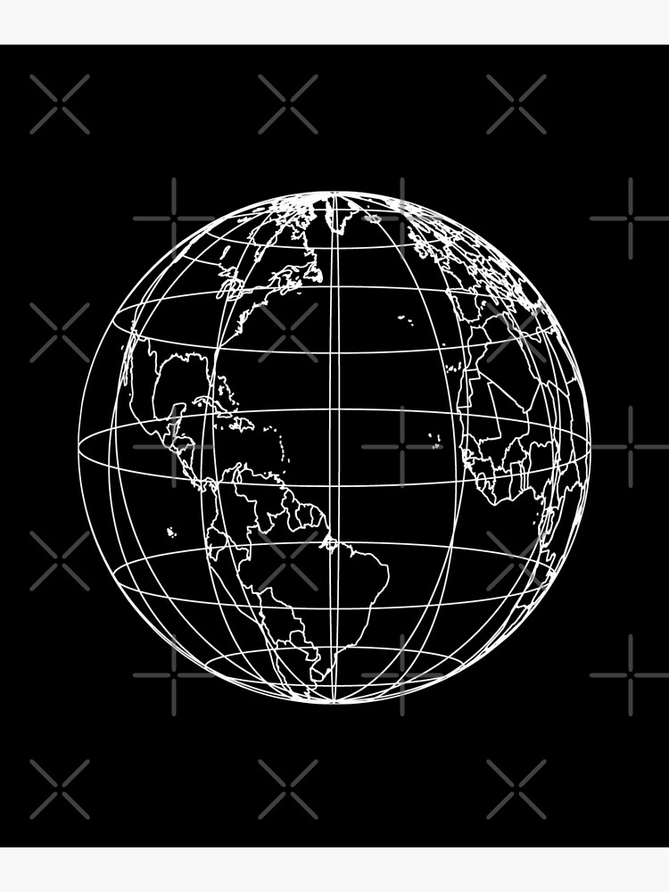 "WORLD GLOBE LINE ART EARTH" Poster for Sale by enigmaticone
