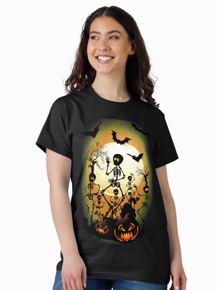 Thumbnail 2 of 7, Classic T-Shirt, Skeletons Macabre Dance designed and sold by BluedarkArt.