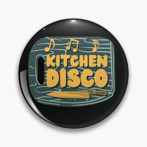 Item preview, kitchen disco - wooden chopping board with knife and musical notes - funny vintage designed and sold by Atleta-Cali.