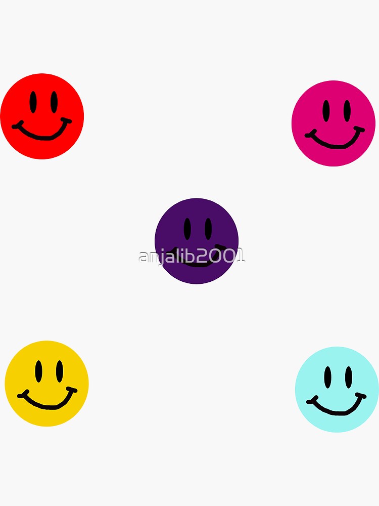 Smiley Face Sticker Pack Sticker For Sale By Anjalib2001 Redbubble