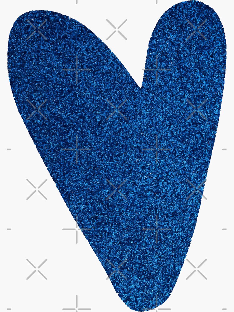 Blue Glitter Heart Illustration Sticker for Sale by arkeadesain