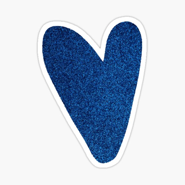 Blue Glitter Heart Illustration Sticker for Sale by arkeadesain