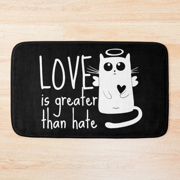 Item preview, Love is Greater Than Hate Angelic White Cat Design designed and sold by SweetAndSpice.