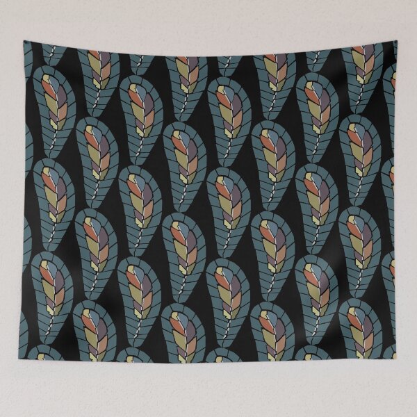 Item preview, Multicolored Feather Silhouette Black Background designed and sold by NWCC.
