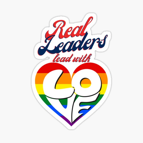 Lead with Love Rainbow Heart Sticker