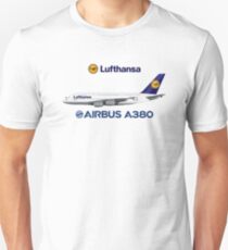 Illustration of Lufthansa Airbus A380 Unisex T-Shirt