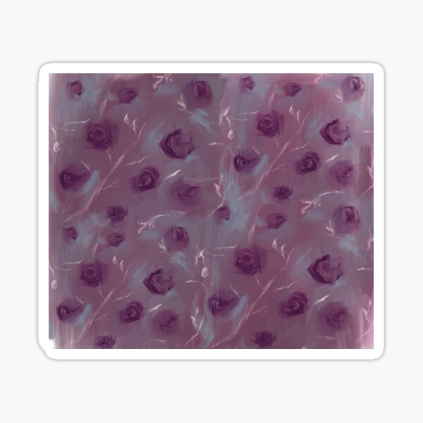 Subtle roses and bluish abstract leaves, great as a gift Sticker