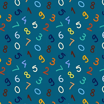 Artwork thumbnail, Colorful Hand Written Number Pattern by ButterandCheese