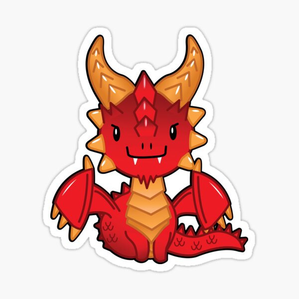 Adorable Red Dragon RAWR Sticker