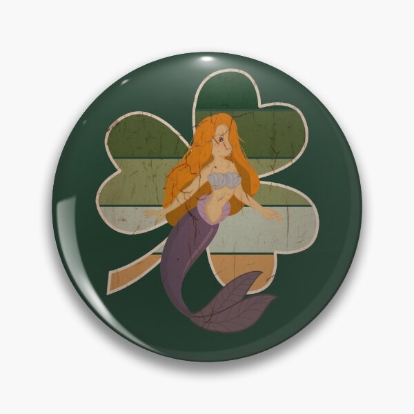 Item preview, St. Patricks Day Shamrock Retro Sunset Mermaid designed and sold by tpixx.