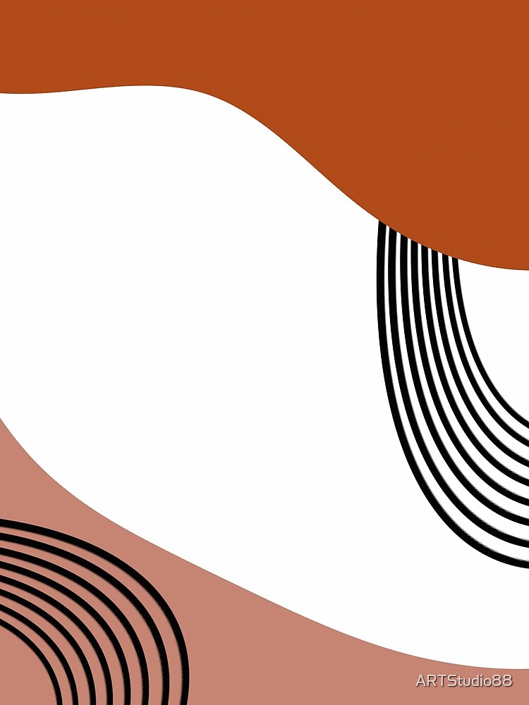 Minimalist modern orange mid century by ARTStudio88