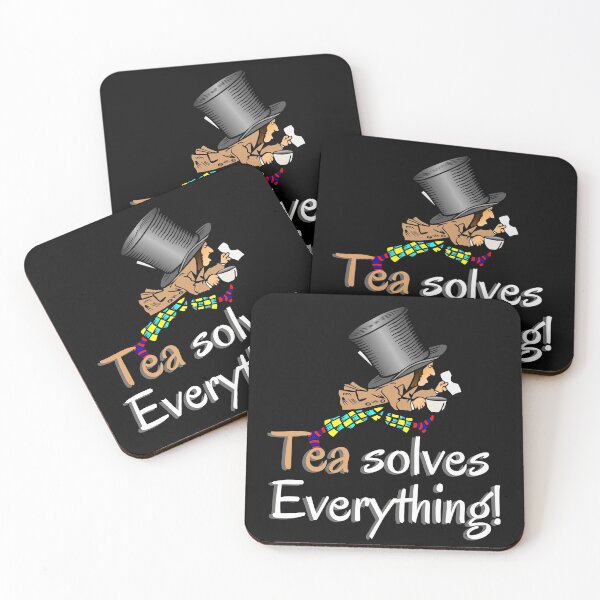 Item preview, Tea Solves Everything - Running Man with Top Hat and Tea Cup designed and sold by ARUN VASWANI.
