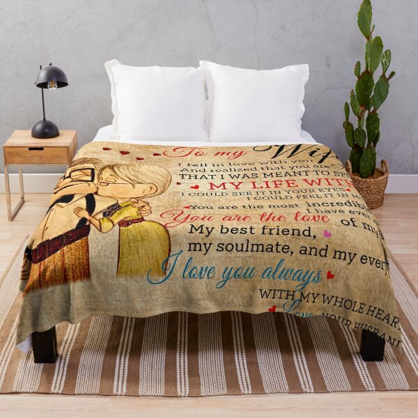 Carl and Ellie To My Wife I Love You Always With My Whole Heart, Valentines Gift For Wife Throw Blanket