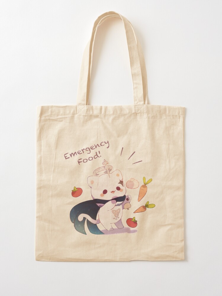 Genshin Impact Paimon Kitty Tote Bag By Cremechii Redbubble