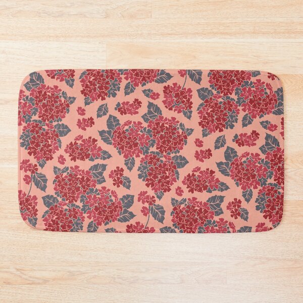 Item preview, Pretty and bright pink hydrangea flowers.  Floral pattern designed and sold by lents.