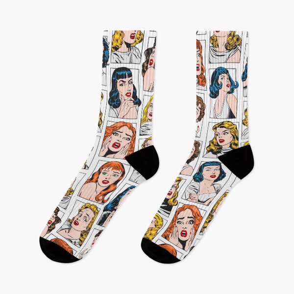 Item preview, Vintage Pulp Comic Pop Culture Pin Up Girl Art Pattern Color designed and sold by GrandeDuc.