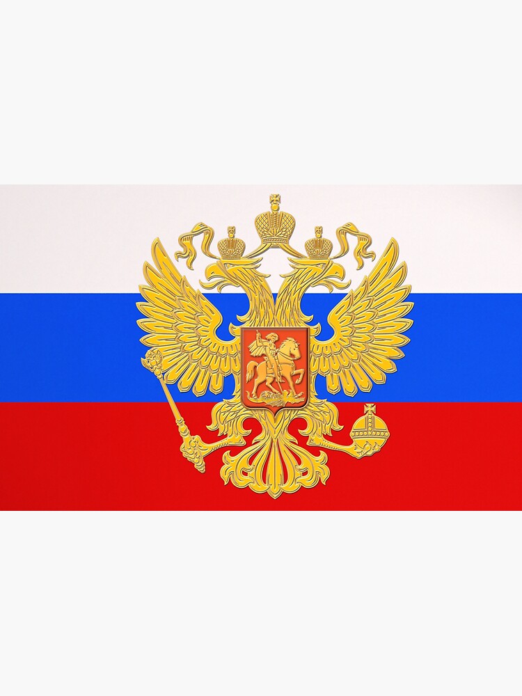 Russian Flag & Coat of Arms, Flag of Russia Square Sticker